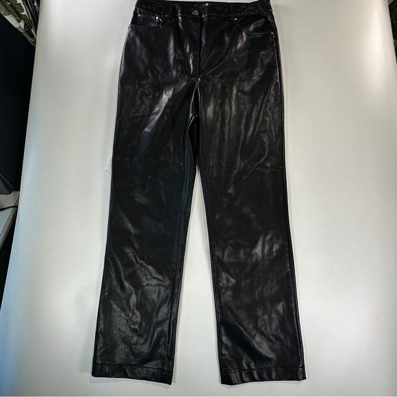 7 For All Mankind Coated Faux Leather Pants Black Size M - Picture 2 of 11